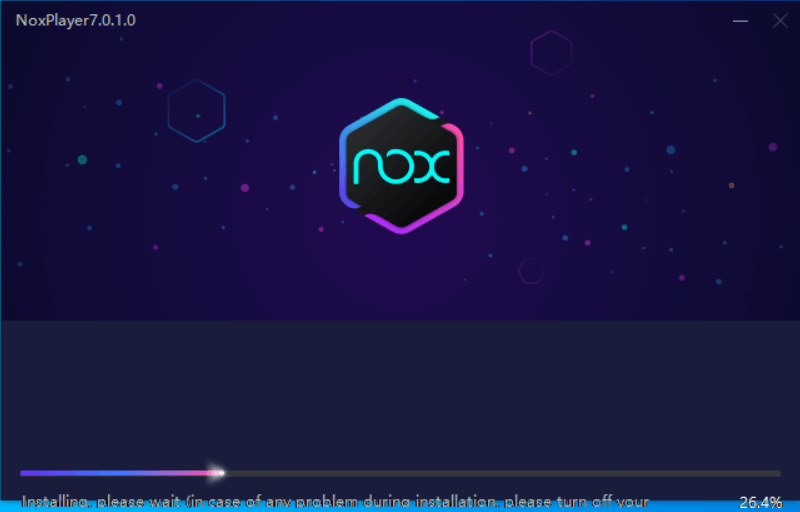NoxPlayer installation progress start