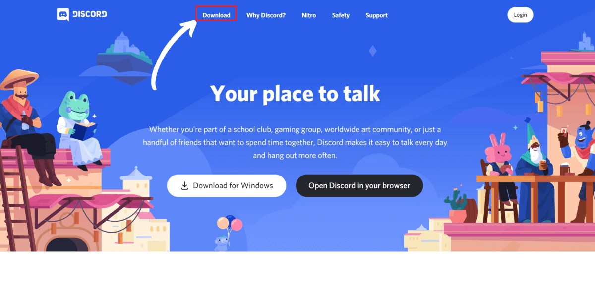 Discord Home page