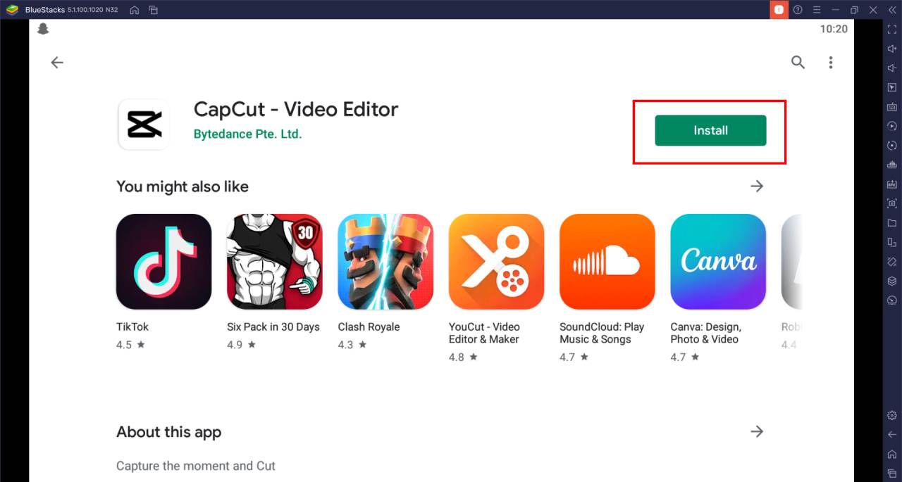 Download and Install CapCut Video Editor on PC using BlueStacks