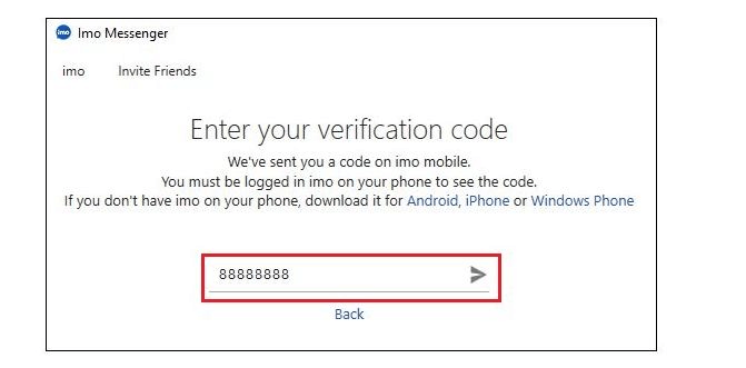 Enter IMO verification code