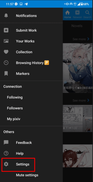 How To Delete Pixiv Account Through The Android app 2