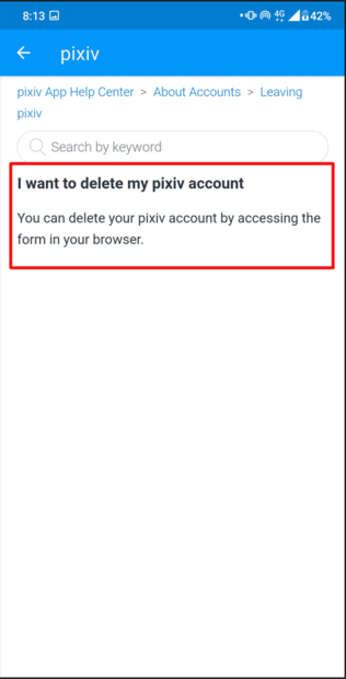 How To Delete Pixiv Account Through The Android app