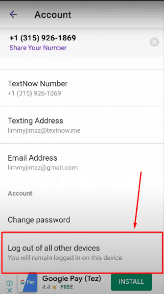 How To Delete TextNow Account Through The Android app 5