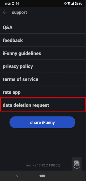 How To Delete iFunny Account Through the Android 5