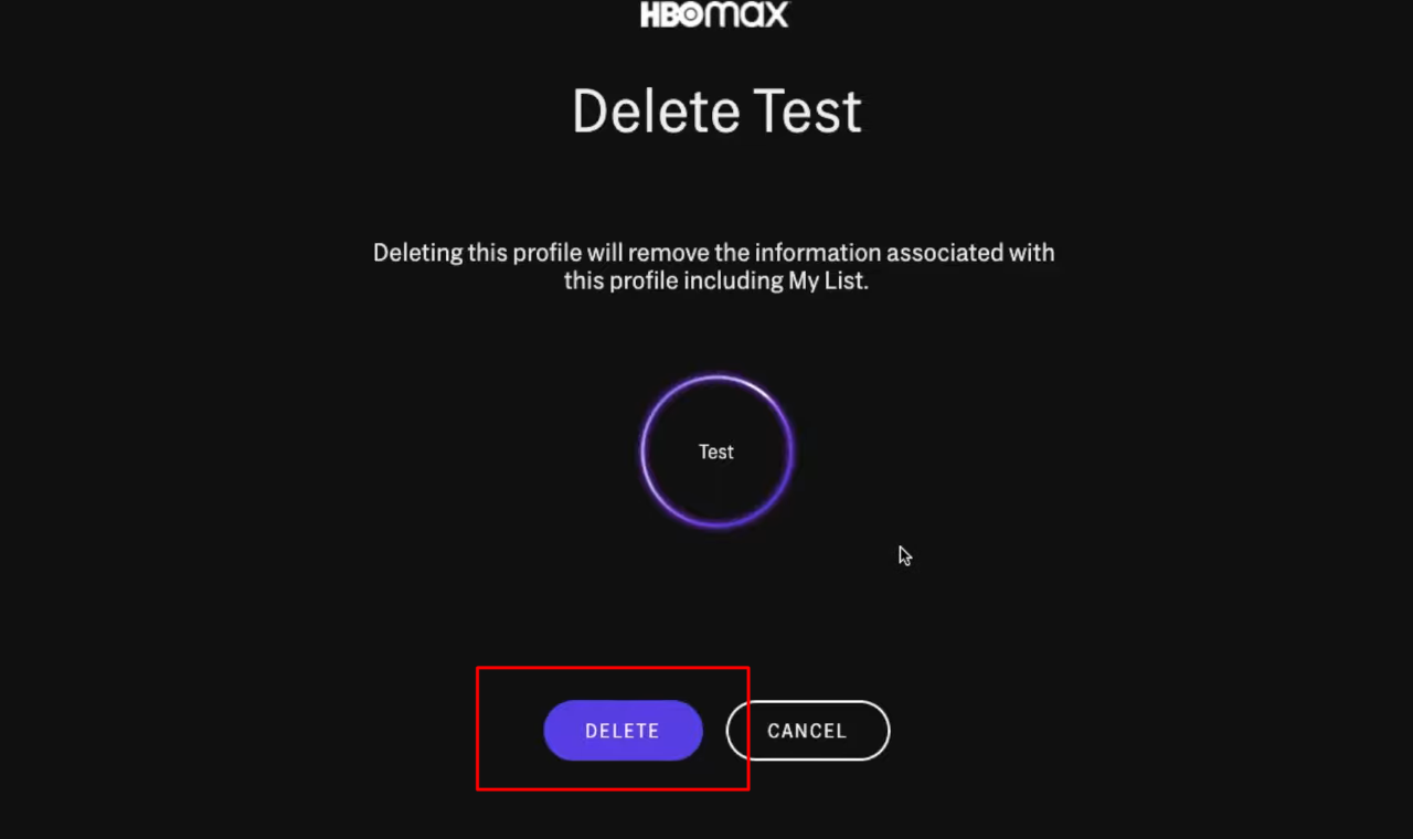 How to Delete HBO Max Profile