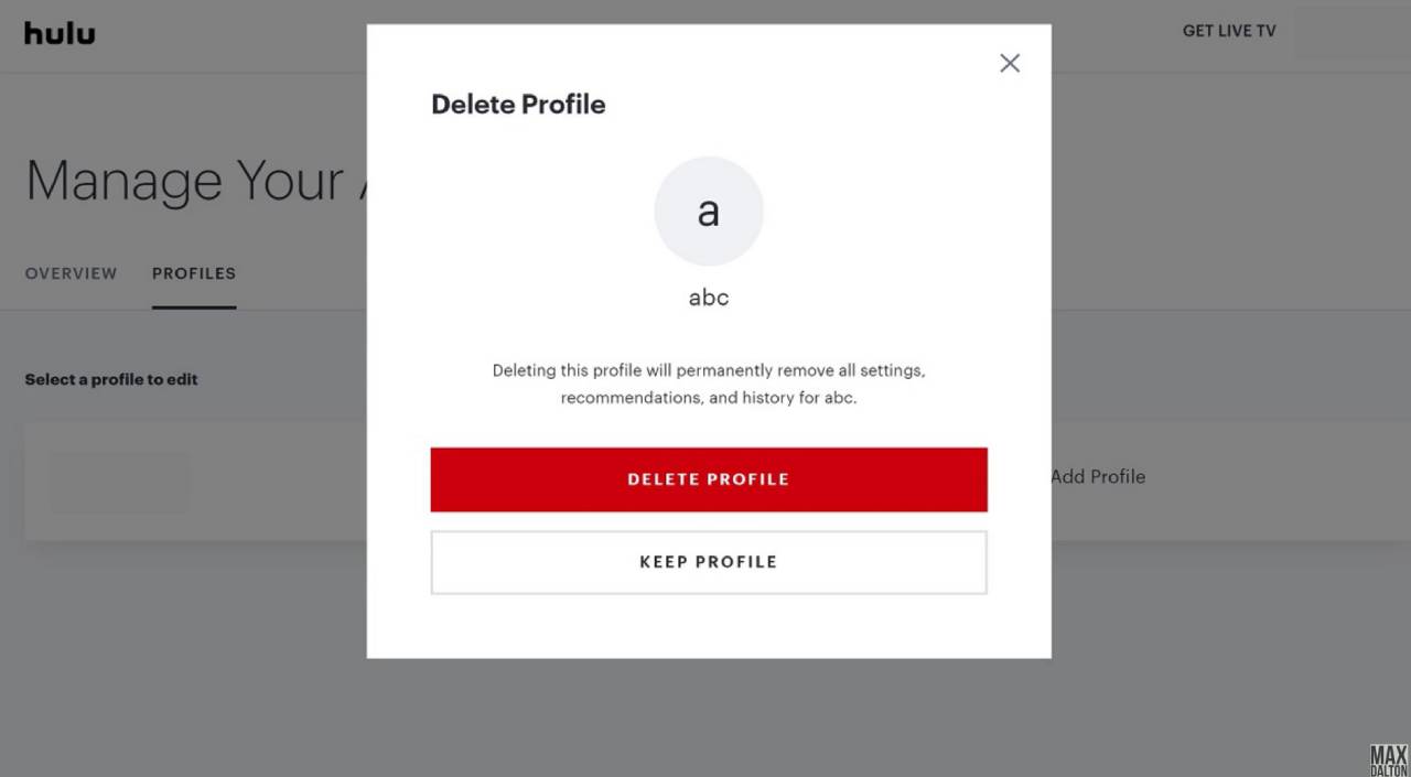 How to Delete Hulu Profile