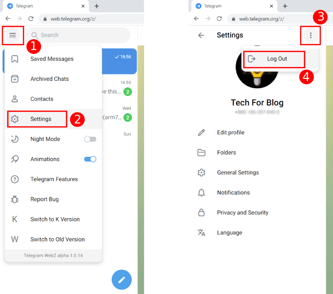 How to Logout from Telegram Web