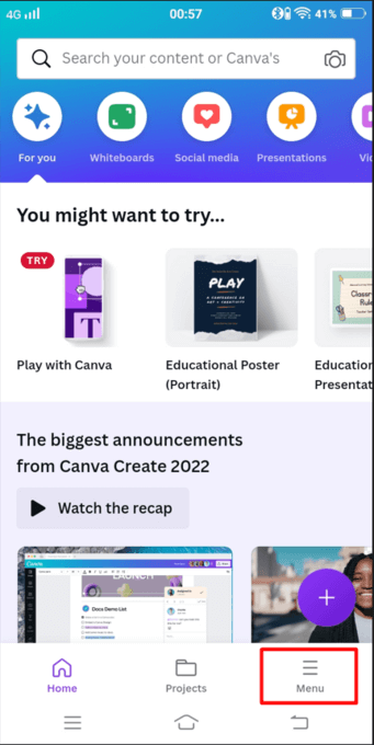 How to delete Canva account via the app