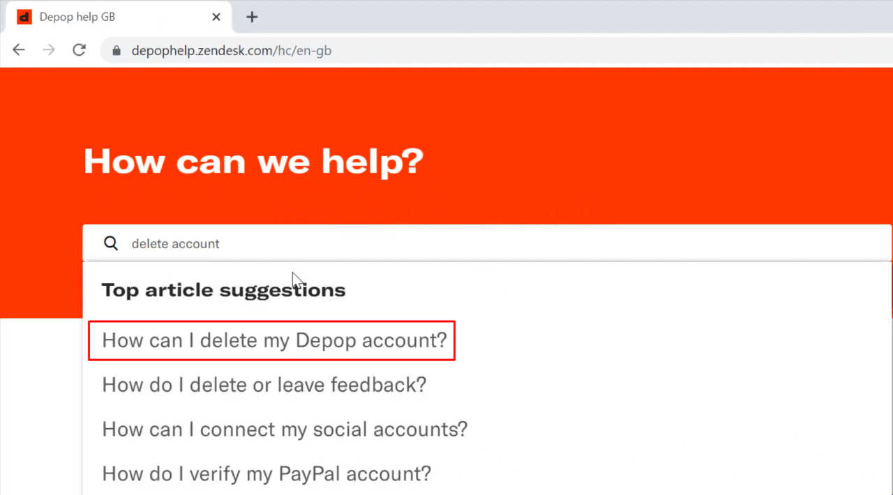 How to Delete Depop Account via the Website