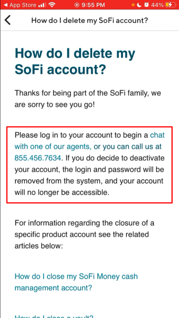 How to Delete SoFi Account via the Mobile Application