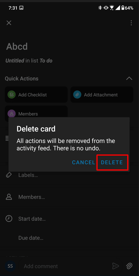 How to delete board in Trello via the app 7