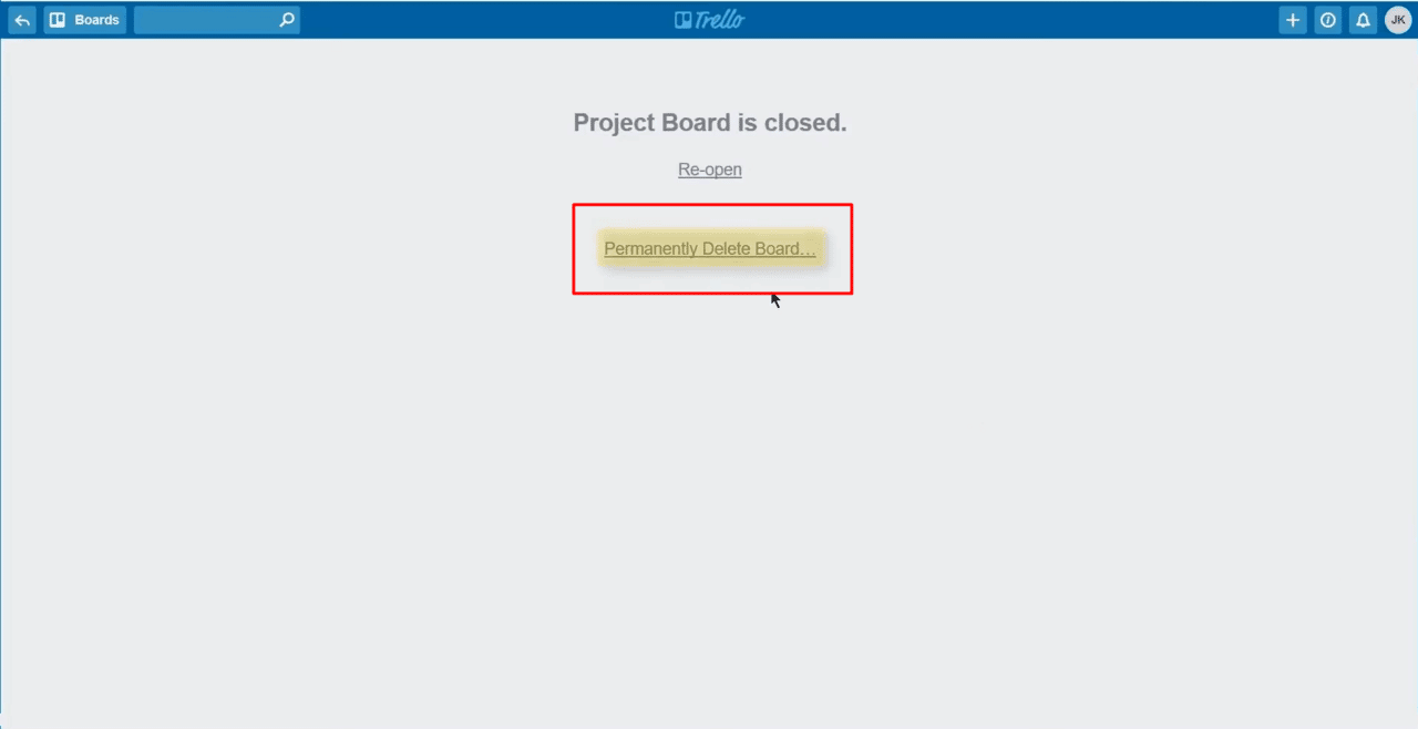 How to delete board in Trello via website 6