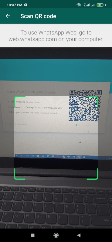 Scan whatsapp QR code with Desktop WhatsApp software