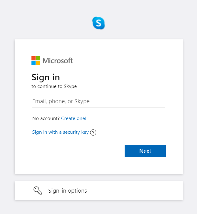 Sign in skype web using microsoft account