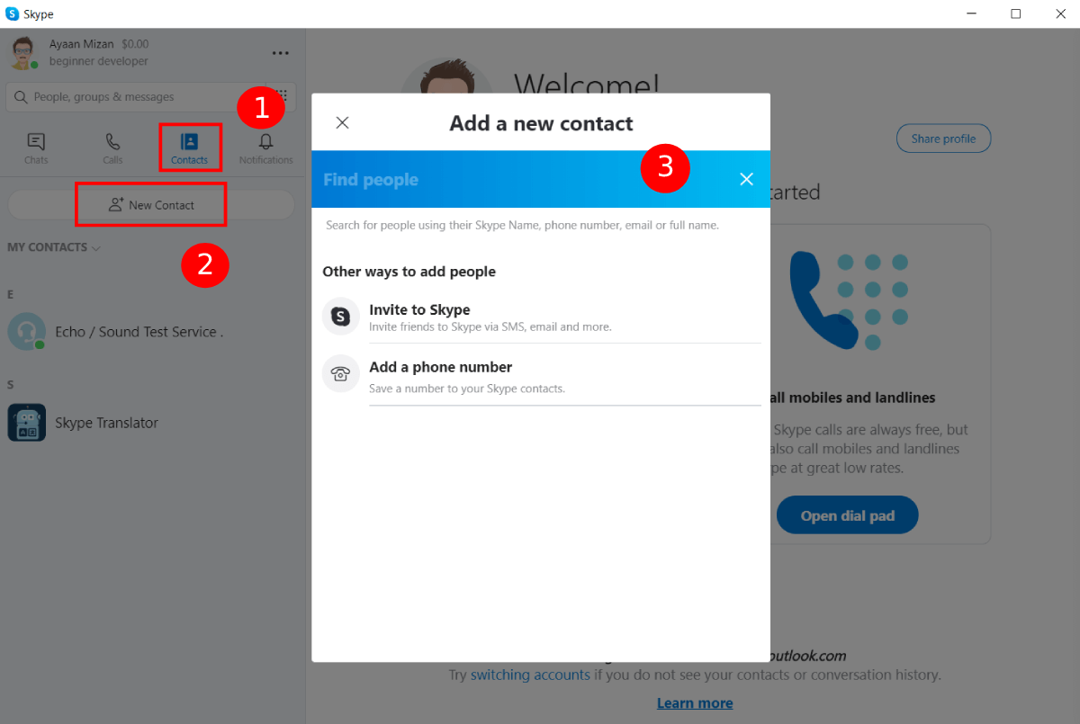 Skype Adding Contacts
