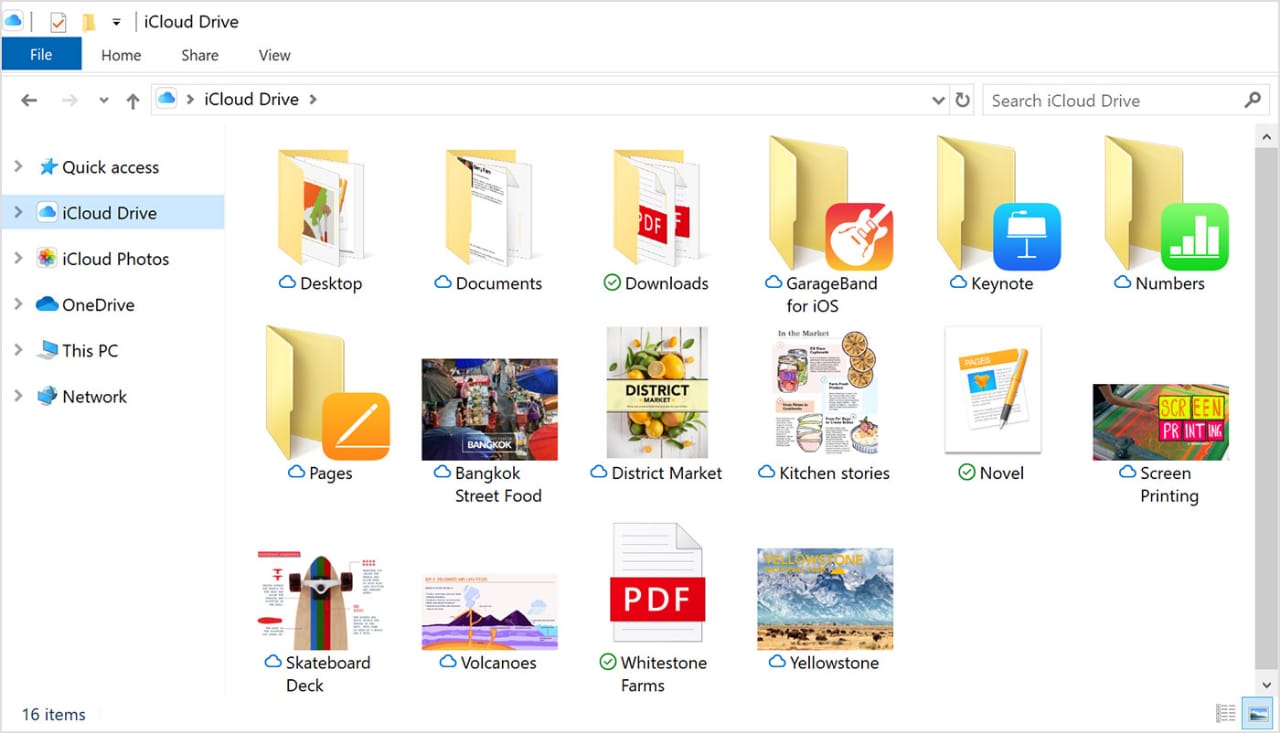 View your folders and files using iCloud Drive
