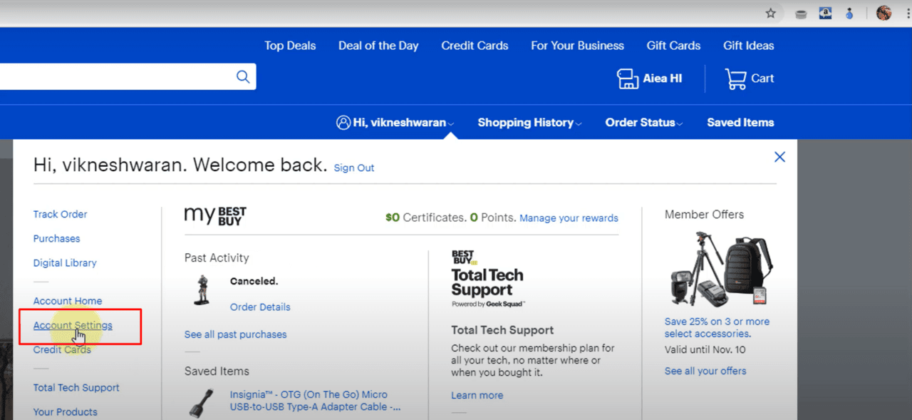 remove CreditDebit Card from a Best Buy Account 3